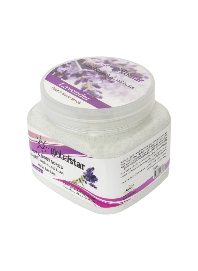 Global Star Exfoliating Face and Body Scrub with A Distinctive Lavender Scent 500 ML - Image 2